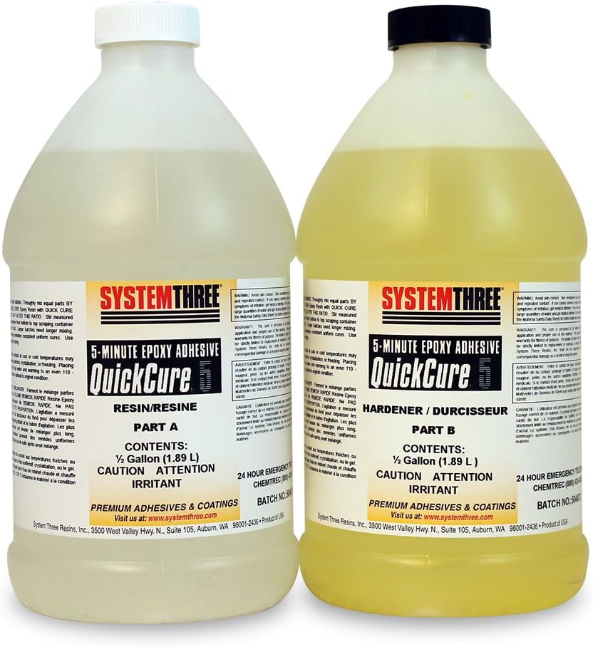 System Three Quick Cure 5 Epoxy Adhesive, 1 Pint Kit