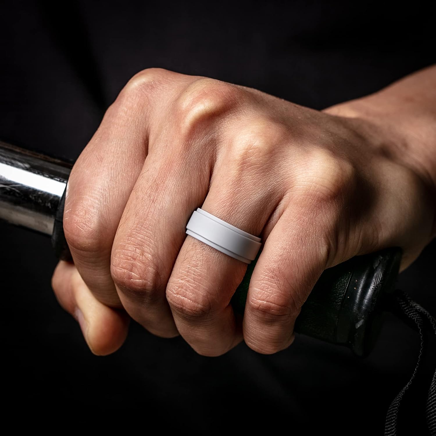 ThunderFit Silicone Wedding Rings for Men 8mm Wide 2.3mm Thick - 1/4/5/7/8 Variety Multipack