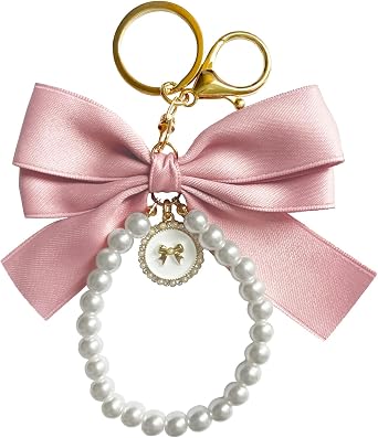 Bow Keychain Coquette Purse Bag Handbags Backpacks Charm Pearl Car Accessories Key Chain Pink Aesthetic Keychains