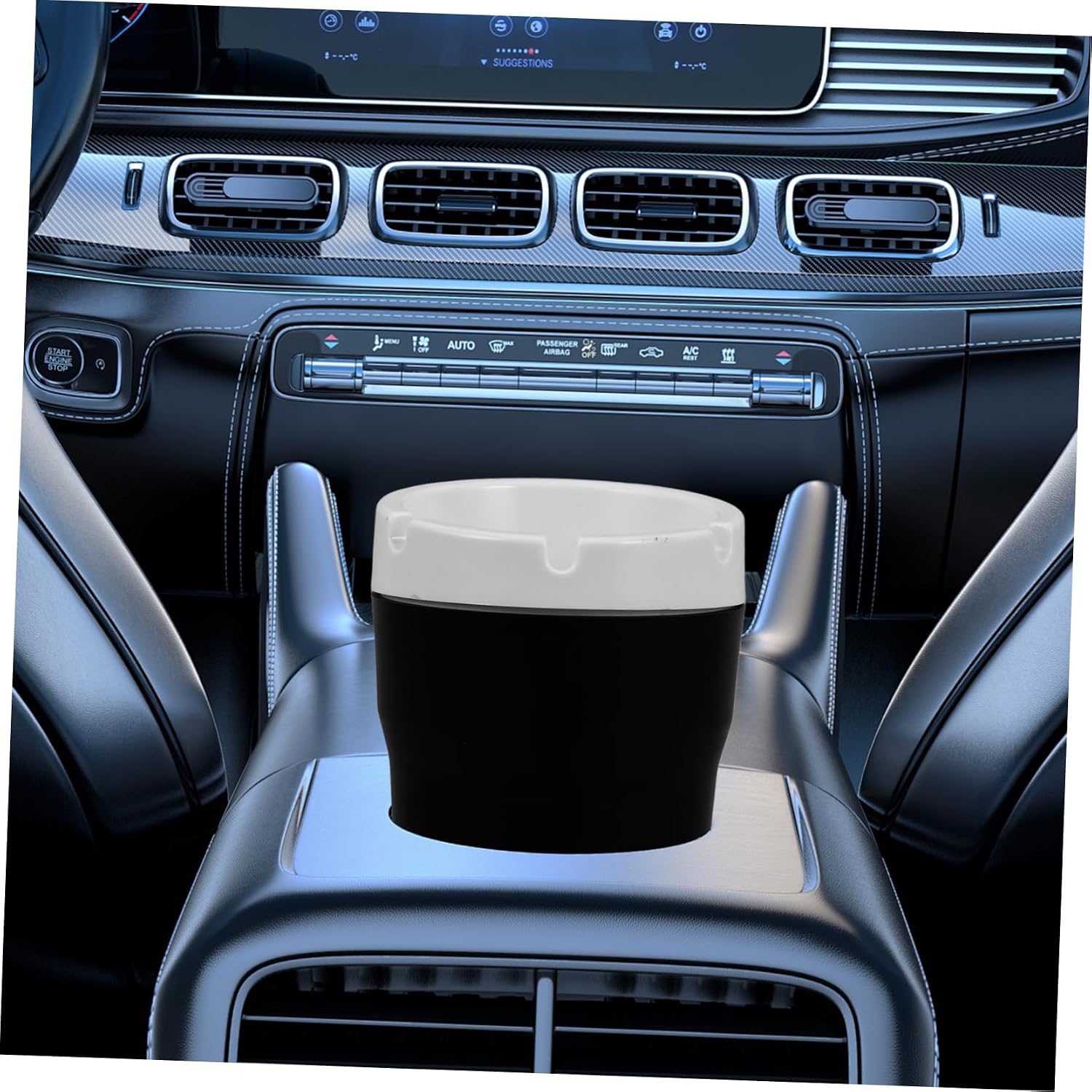 Portable Car Ashtray Lid Self-extinguishing Butt Bucket Design for Easy Cleaning and Compact Fit Cup Holders for Home Office and Truck Use