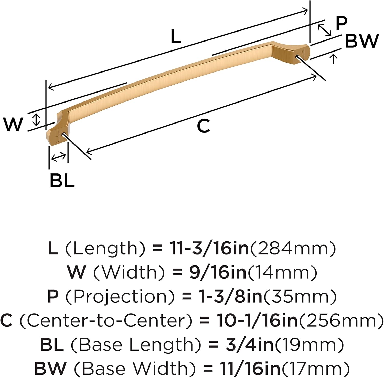 Amerock Bellamy 10-1/16 inch (256mm) Center-to-Center Champagne Bronze Cabinet Pull, BP36712CZ