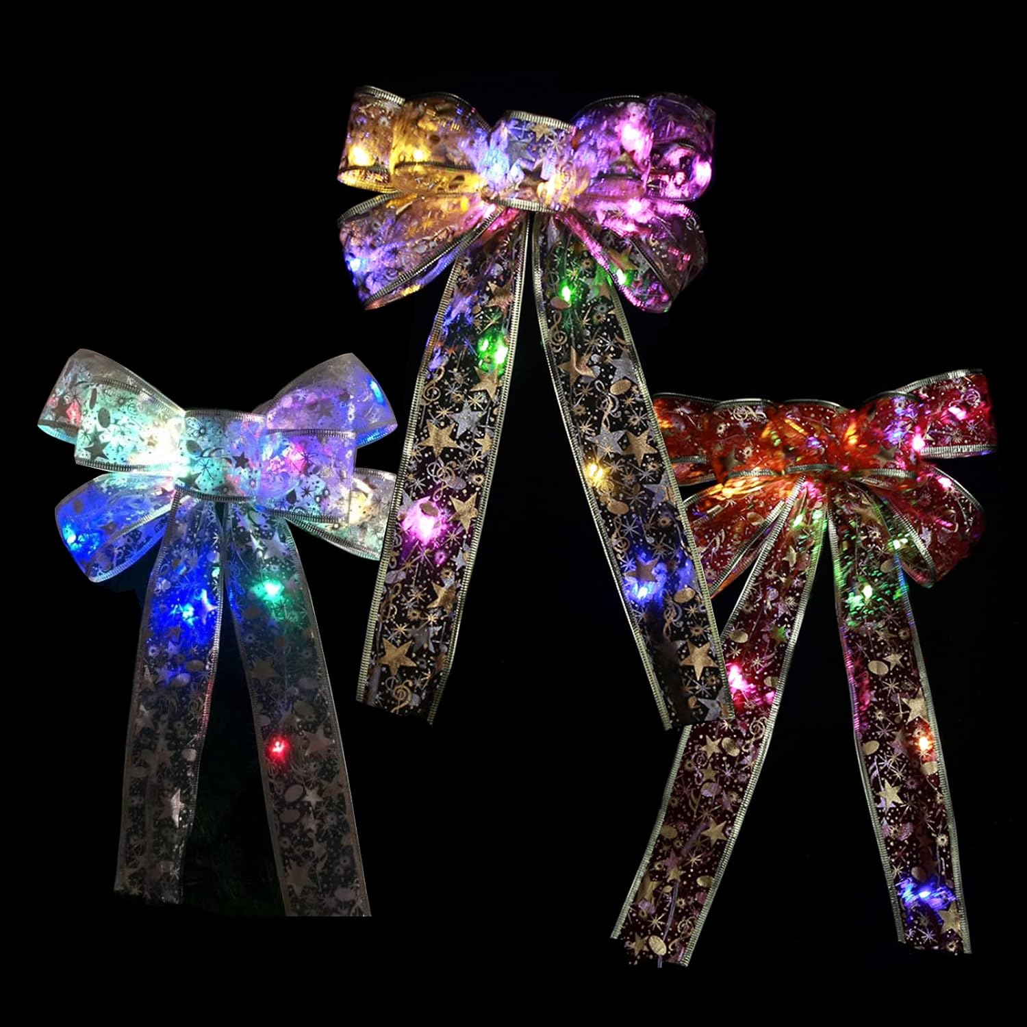 Light Up Christmas Bow, Christmas Decorations Door, Christmas Bows For