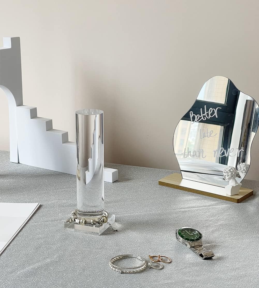 Solid Acrylic Jewelry Display Tower Scrunchie Holder Vertical Rack Clear Bracelet Display Stand