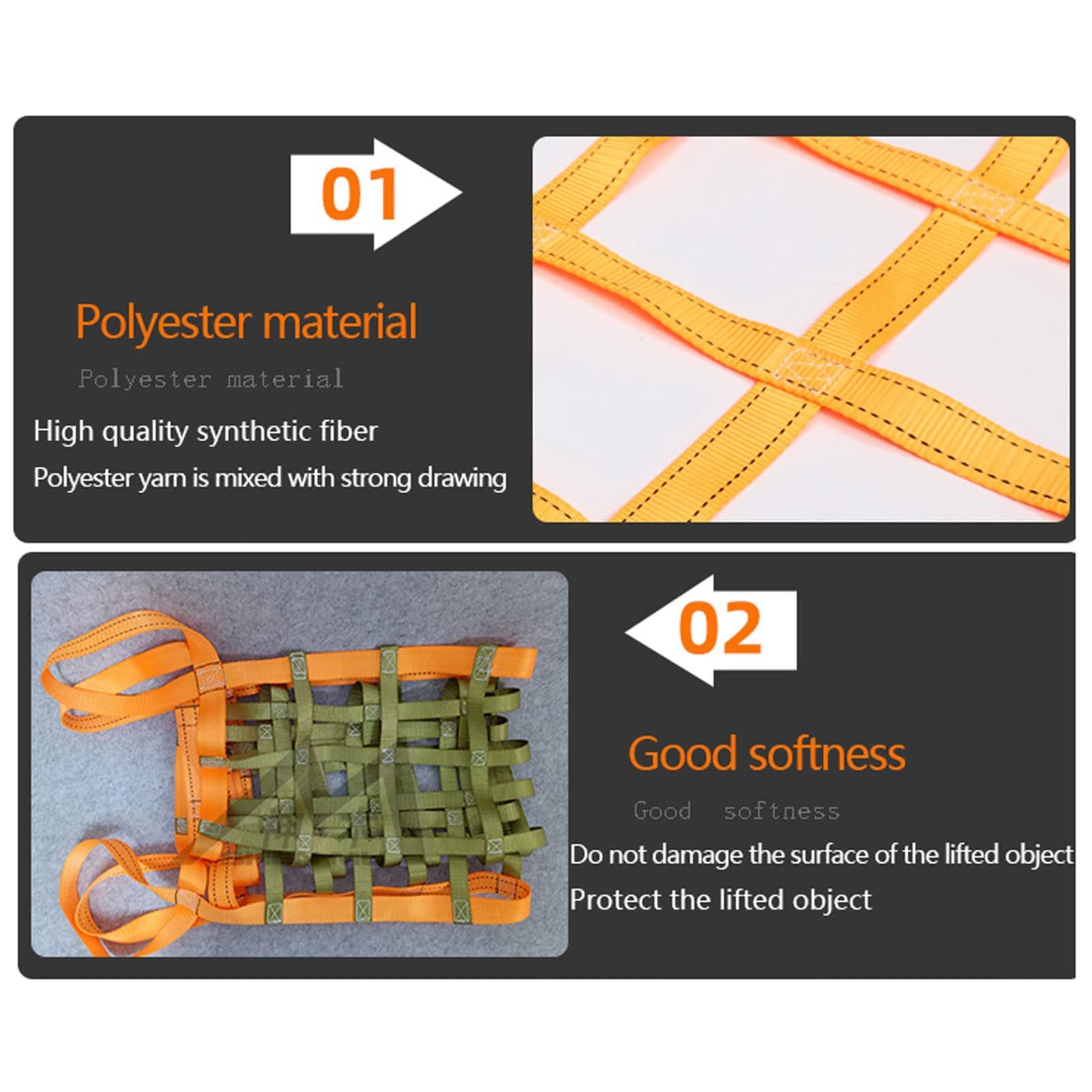 Rete di Sollevamento Merci - Rete Elastica per carichi, Cinghie Resistenti per la movimentazione di Materiali, Rete di Sollevamento per carichi di Merci, Rete di Protezione di Sicurezza per
