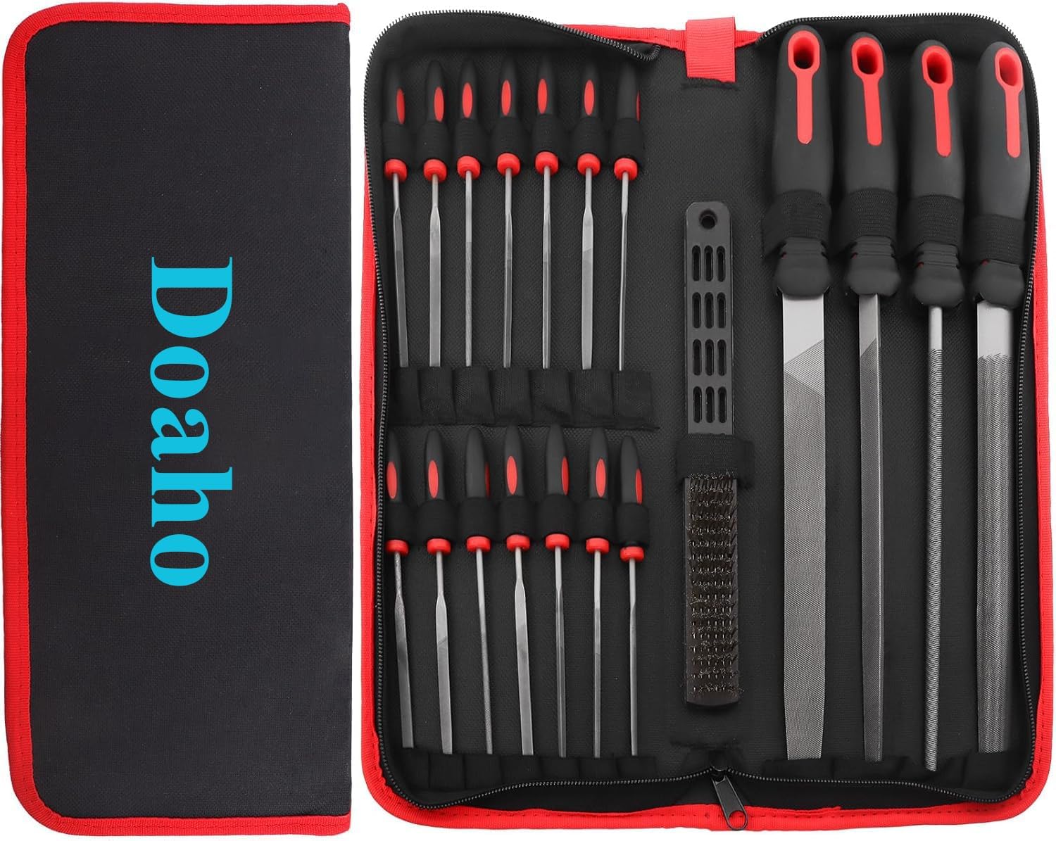 Doaho 19Pcs Metal Hand Files Set for Wood & Metal with Carry Case