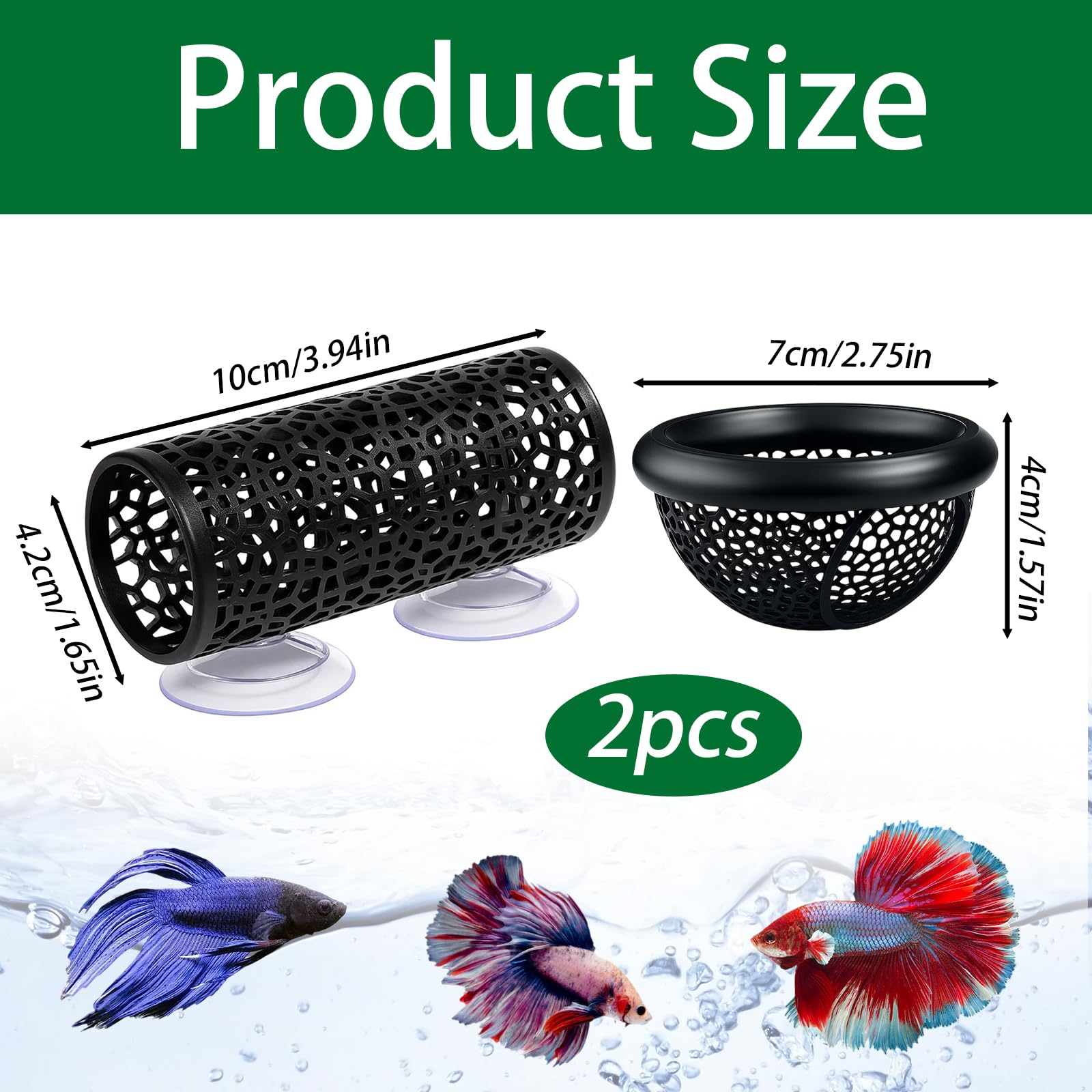 QhgPnt 2Pcs Betta Fish Accessories, Fish Tank Accessories - Image 2