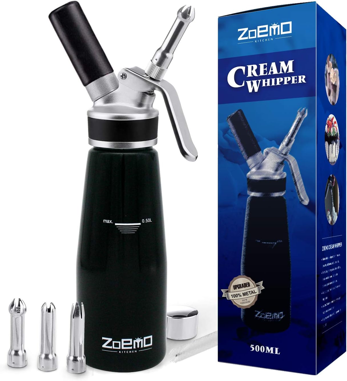 ZOEMO Profesional Whipped Cream Dispenser Ugraded Full