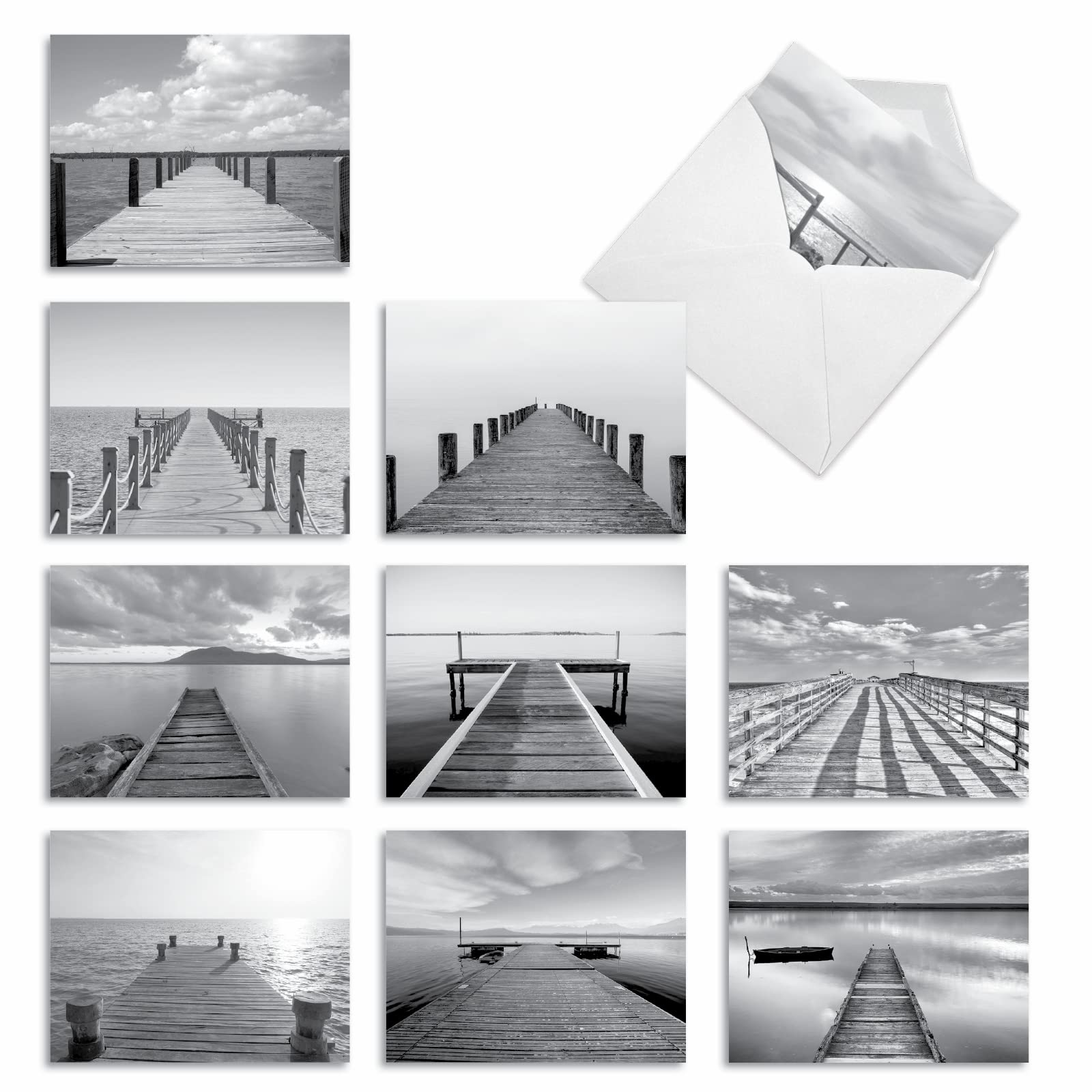 Best Card Co 10 Mini Blank Coastal Bulk Notecards Slip Notes M6453OCB