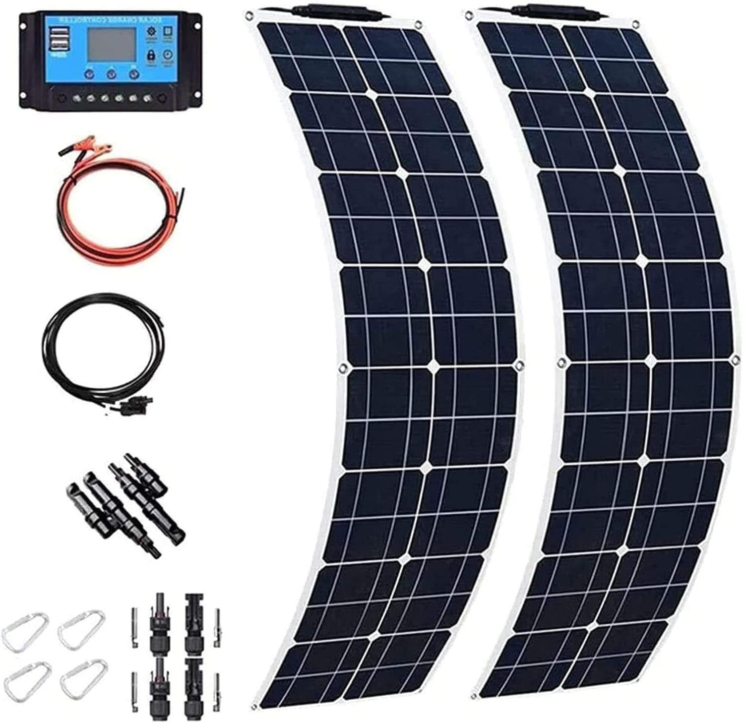 200w Monocristallino Pieghevole Caricabatterie Solare Kit di moduli di pannelli solari portatili, pannello solare flessibile portatile, per casa camper RV barca e auto,4×300W