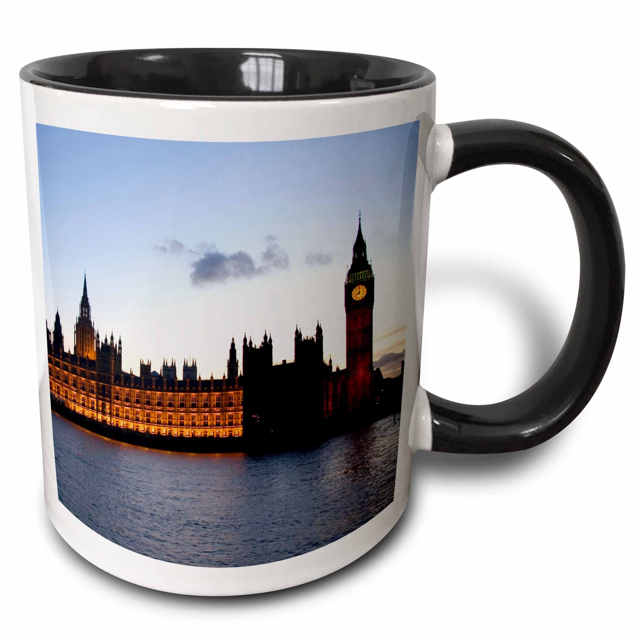 3dRose mug_82742_4 "Big Ben, Houses of Parliament, London, England - EU33 DFR0097 - David R. Frazier" Two Tone Black Mug, 11 oz, Multicolor