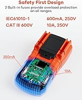 Vista 3 de Multímetro digital con auto-rango Crenova MS8233D, instrumento de medición electrónica, detector de voltaje CA, medidor portátil de Amp / Ohm