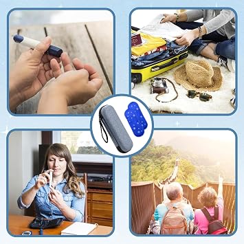 1Pcs Insulin Cooler Travel Case with 2 Ice Packs, Portable Medicine Cool Bag for Diabetic Supplies, Insulin Pen Case for Travel, Camping and Emergency Storage, 21 * 7 * 5cm (Blue)