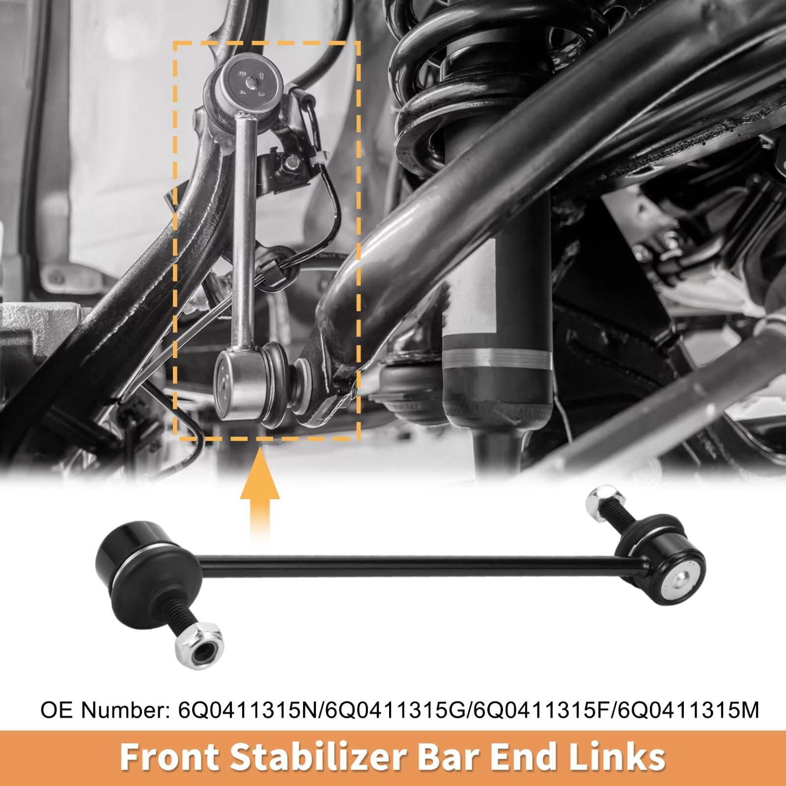 2 Piezas de bieletas de Barra estabilizadora Delantera 6Q0411315N 6Q0411315F compatibles con Skoda Roomster 2006-2008 2009 2010 2011 2012 2013 2014 2015
