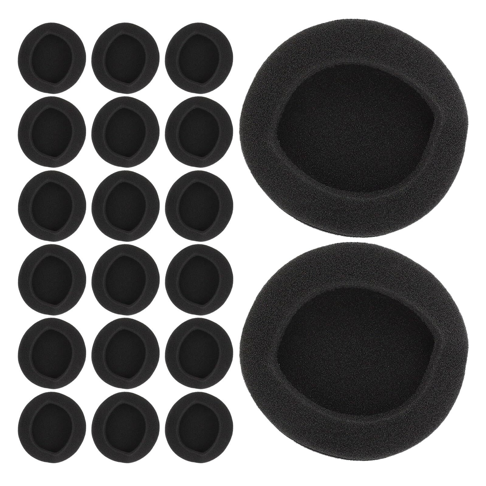 24 Pièces Pads à Éponge du Casque Coussinets Casque Couvoirs D'éponge Coussin Remplacement des Coussinets d'oreille Black
