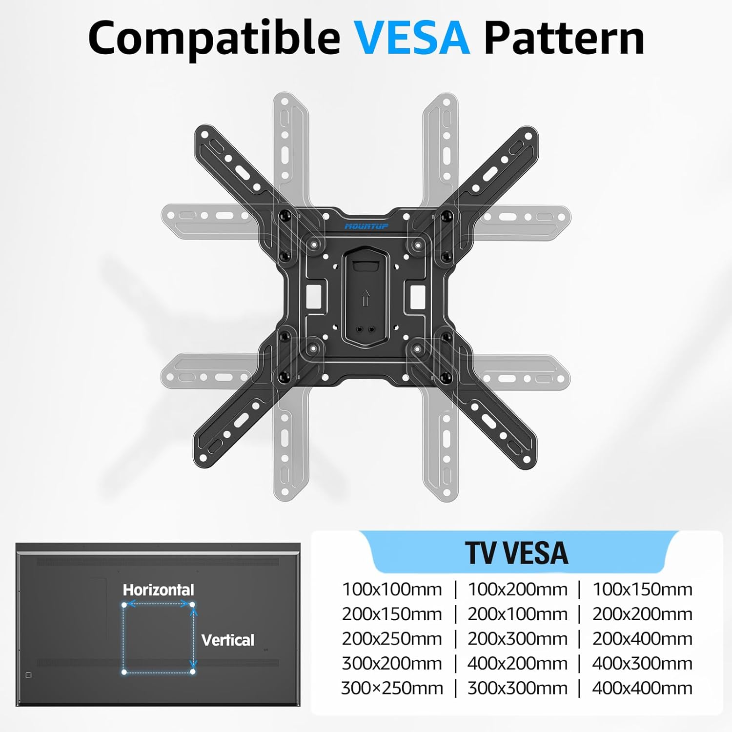 Compatible VESA Patterns for TV Mount