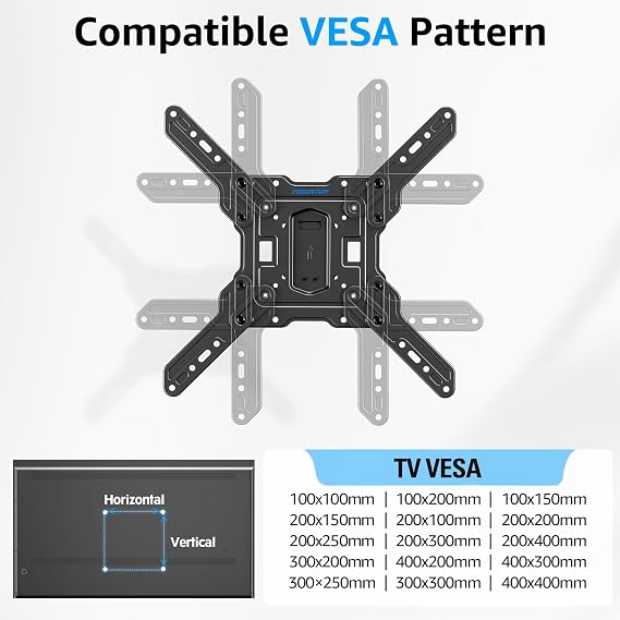 MOUNTUP Ultra Slim Full Motion TV Wall Mount, 1.3 Thin Low Profile TV Bracket for 26-60 LED OLED QLED TVs,Smooth Swivel Tilt Extension,Max Vesa 400x400mm,Up to 88lbs,Fits Single 12 16 Studs,MU0062