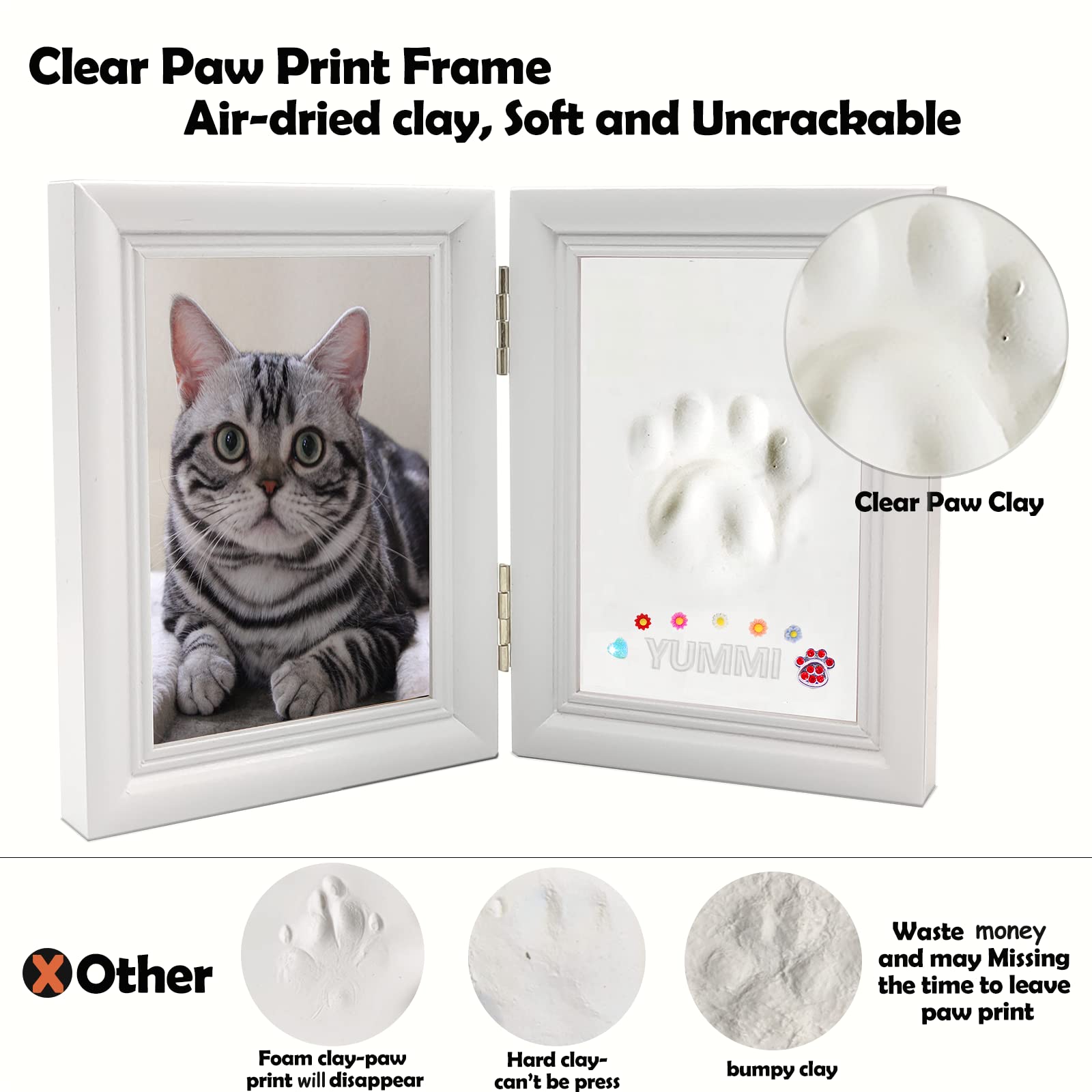 Pfotenabdruck Set Für Hund & Katze – DIY Rahmen Mit Ton, Erinnerung An Dein Haustier
