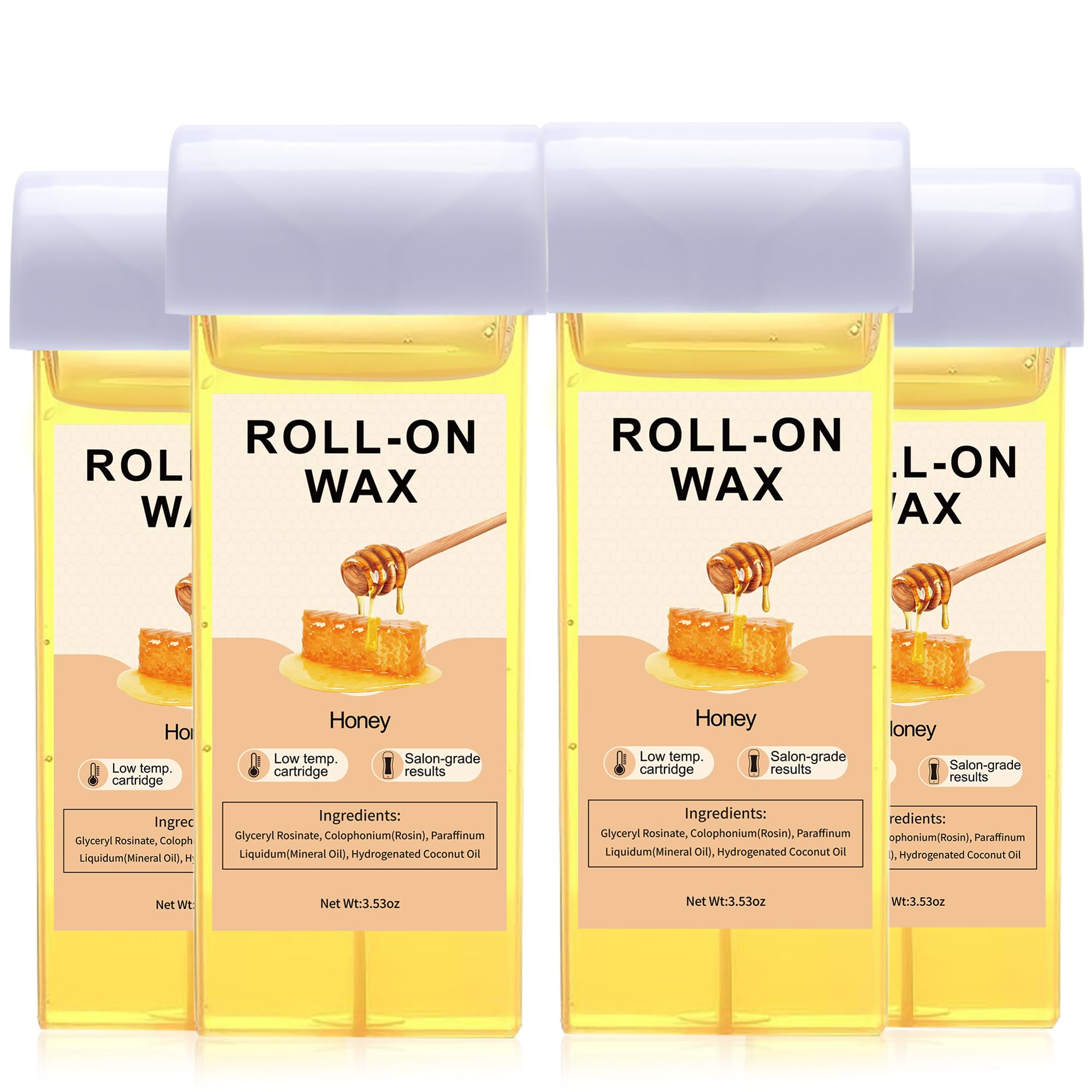 Roll On Wax, AVAII Honey Wax Cartridge Refill, Unscented Depilatory Wax Roller Refill for Body Large Areas Hair Removal (4 Pack?