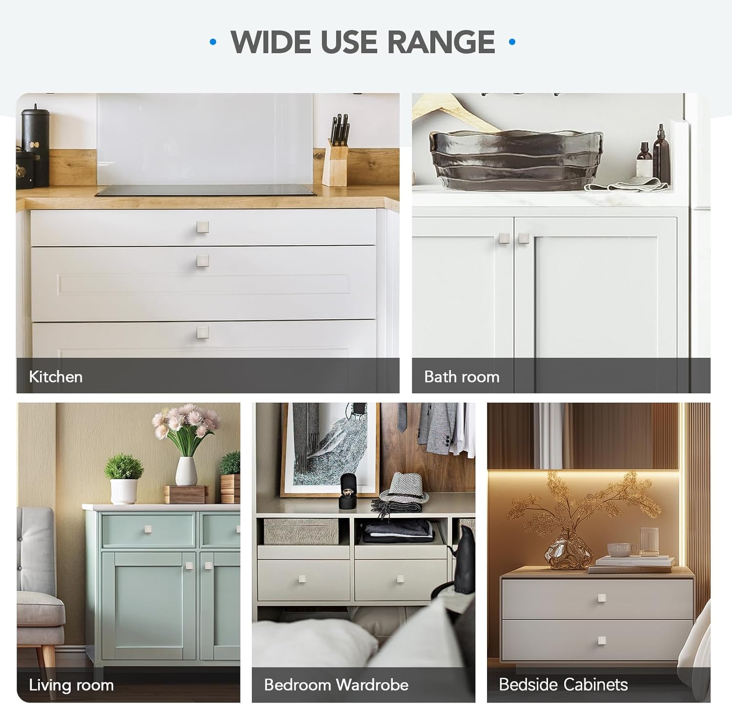 HOME EDIT 30 Pack Single Hole Brushed Nickel Cabinet Knobs Solid Zinc Alloy Pulls for Kitchen Cupboard & Drawer Hardware