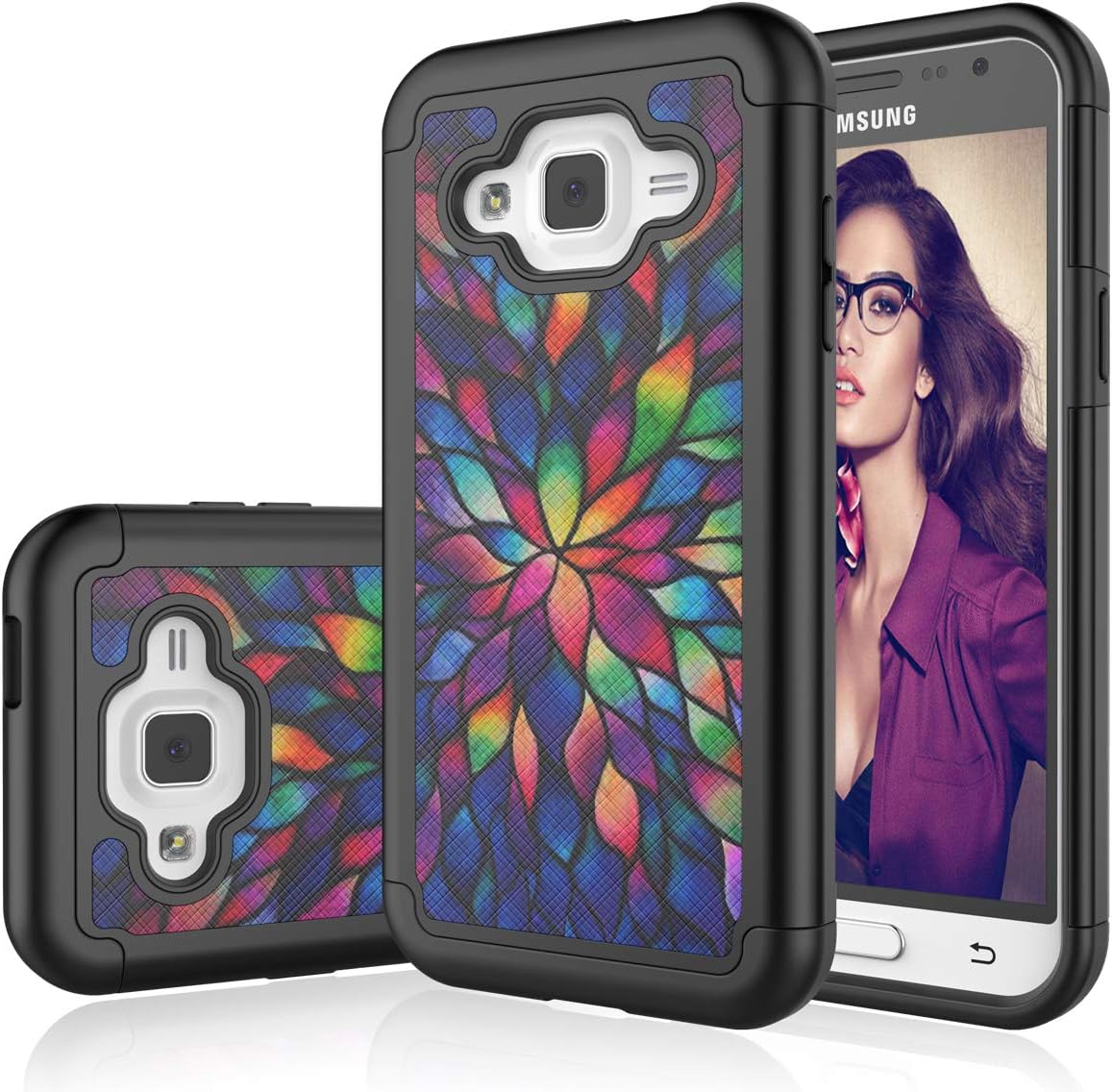 Galaxy Samsung j3 2016 Cover, Eutekcoo [Tmajor Series] [Color Petal] [Drop Protection] [Shock Absorption] Dual Layer Heavy Duty Silicone Plastic Cover Rugged Case for Samsung Galaxy J3 2015&2016