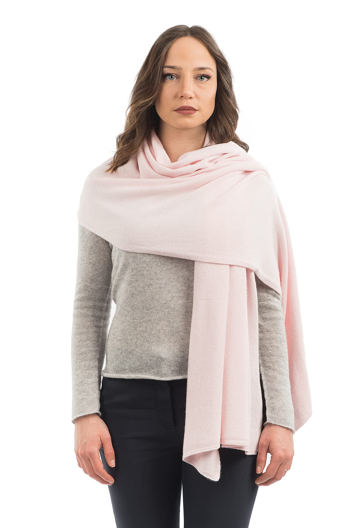 Dalle Piane Cashmere Stola - Elegante Damenschal in Rosa aus Kaschmir-Gemisch - Made in Italy - Einheitsgröße