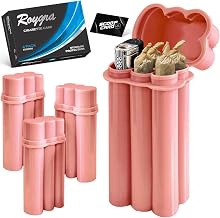 (4 Pack) King Size Pre-roll Cone Holder Case, 4-Hole Cigarette Case for Regular Size with Lighter Holder, 4 or 6 Capacity Container Storage Box, Small Smoking Accessories for Pre Rolled Rolling Paper