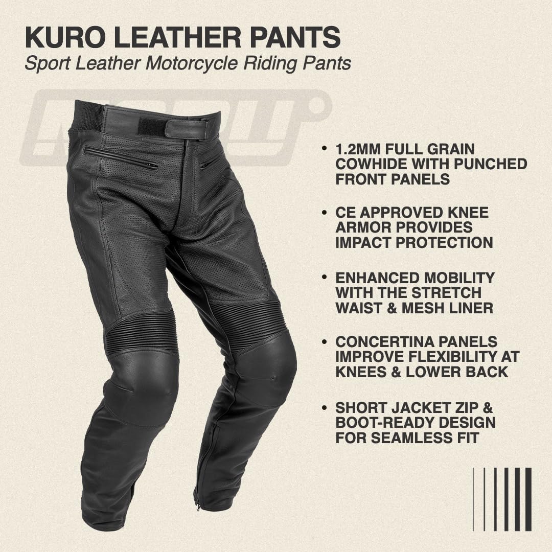 Noru Kuro Leather Motorcycle Pants - Image 5
