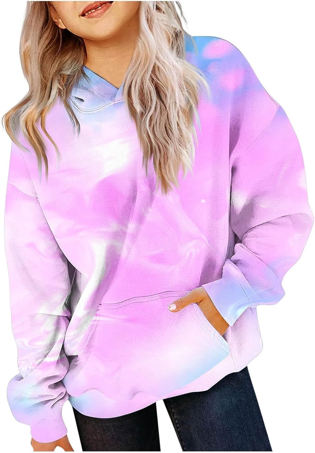 Hoodies for Teen Girls Trendy Preppy Hooded Oversized Cute Sweatshirts Long Sleeve Gradient Hoodies for Girl
