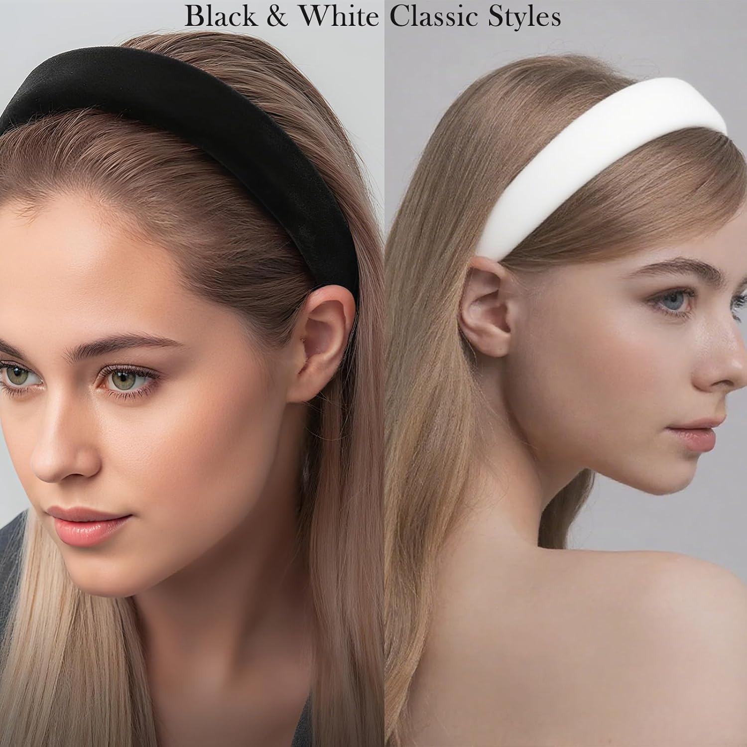 Miskate Pearl Headbands for Women, White Pearl Hair Accessories, Non-Slip Wedding Party Everyday Wear 5 Pack (White & Black) - Image 4