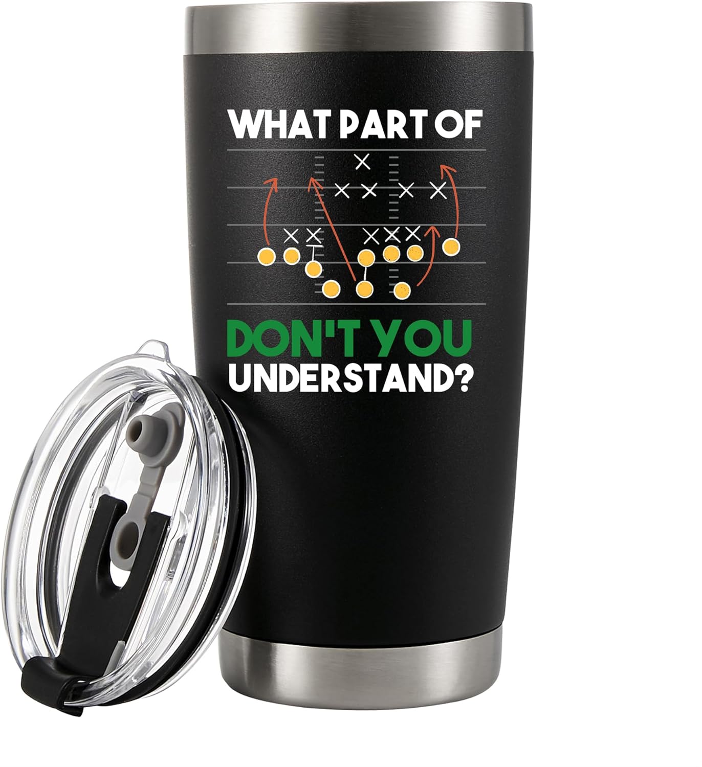 What Part Of Don’t You Understand Football Gifts For Coach Trainor Team Players Vacuum Insulated Tumbler Stainless Steel Travel Mug with Lid and Straw (20 oz)