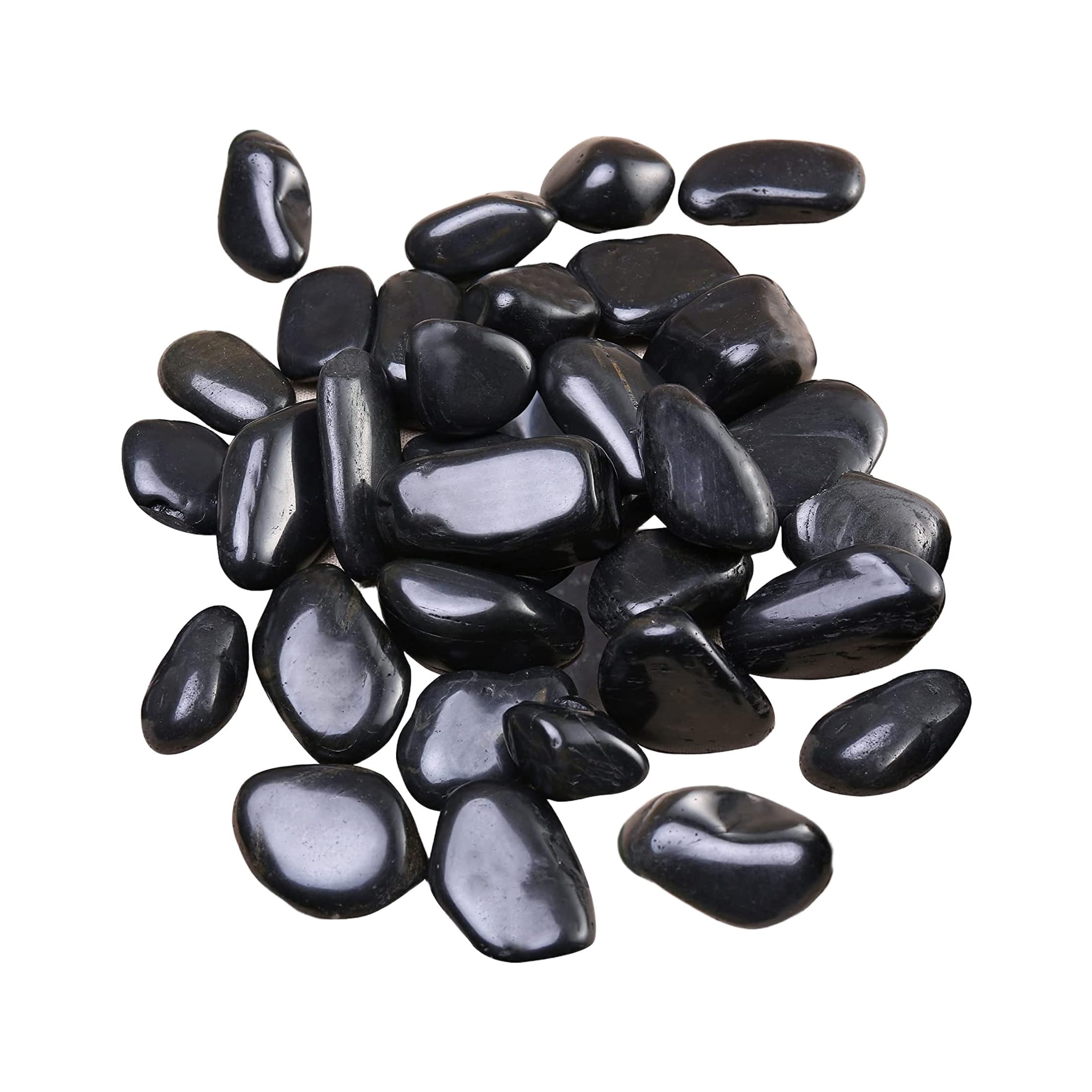 Leafy Tales Black Polish Marble Stone Pebbles for Home & Garden Decoration| Black Polish 5 Kg-image-49