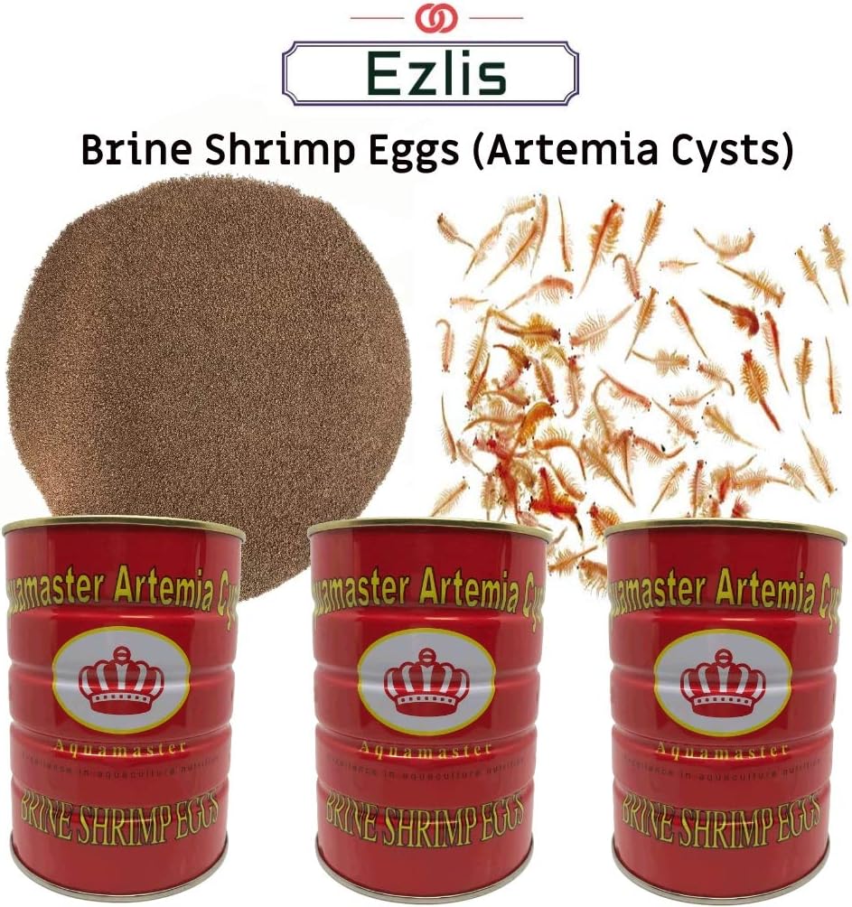 Brine Shrimp Eggs, Artemia Cysts 90% Hatch Rate Brine Shrimp Eggs, Baby Fish Food, Fry Foods and Reef Tanks, High-Protein Food Source for Live Freshwater, Saltwater Marine Fishes (10 Grams)