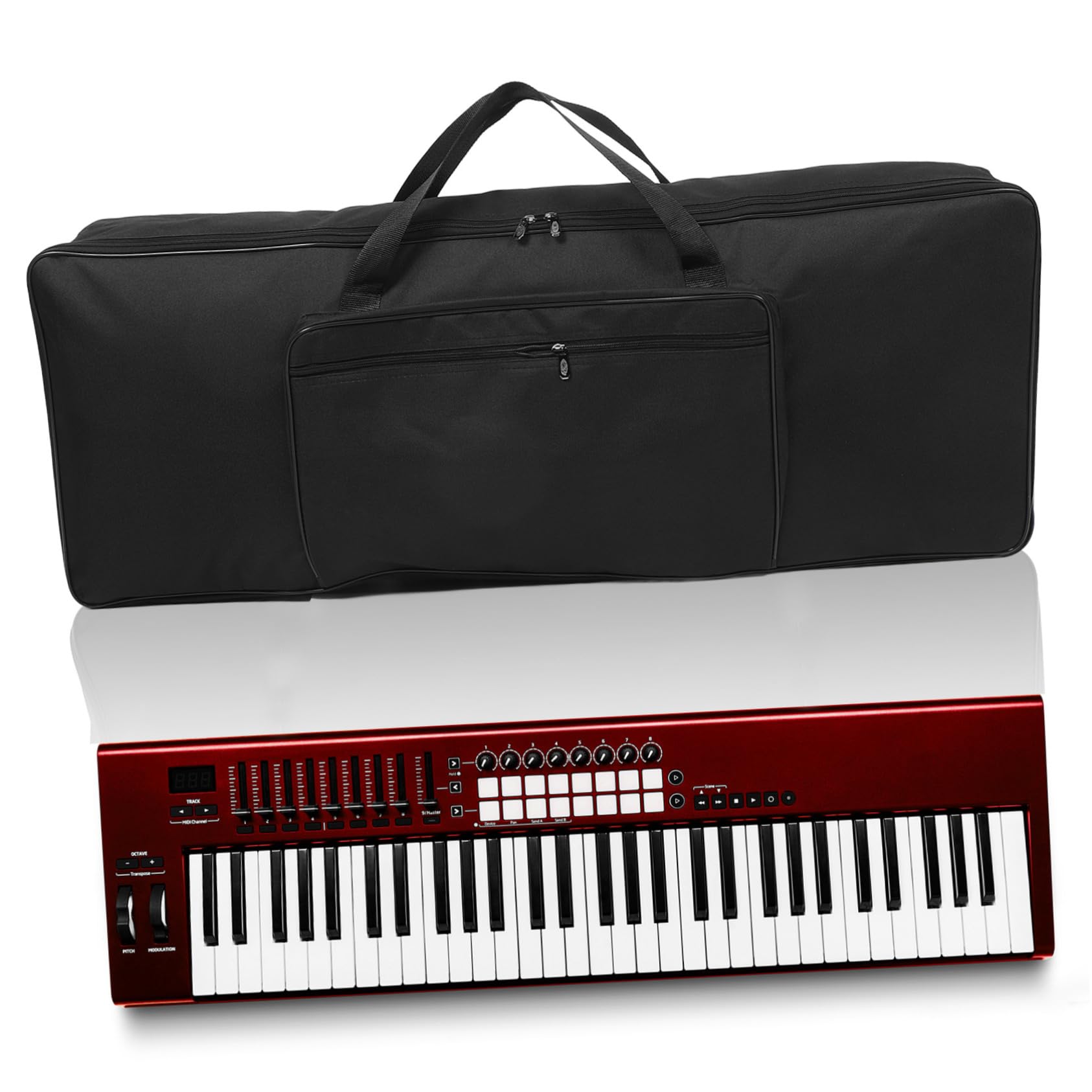 Vaguelly Pokrowiec Keyboard Klawiszowy z Podwójnymi Uchwytami Torba Pianino Elektroniczne z Kieszenią Akcesoria Praktyczny i Lekki Plecak Do Transportu