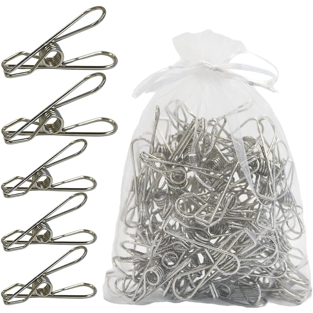 Armo® 40 x Stainless Steel Laundry Clothes Pegs Heavy Duty Washing Line Clothesline Pegs Clips