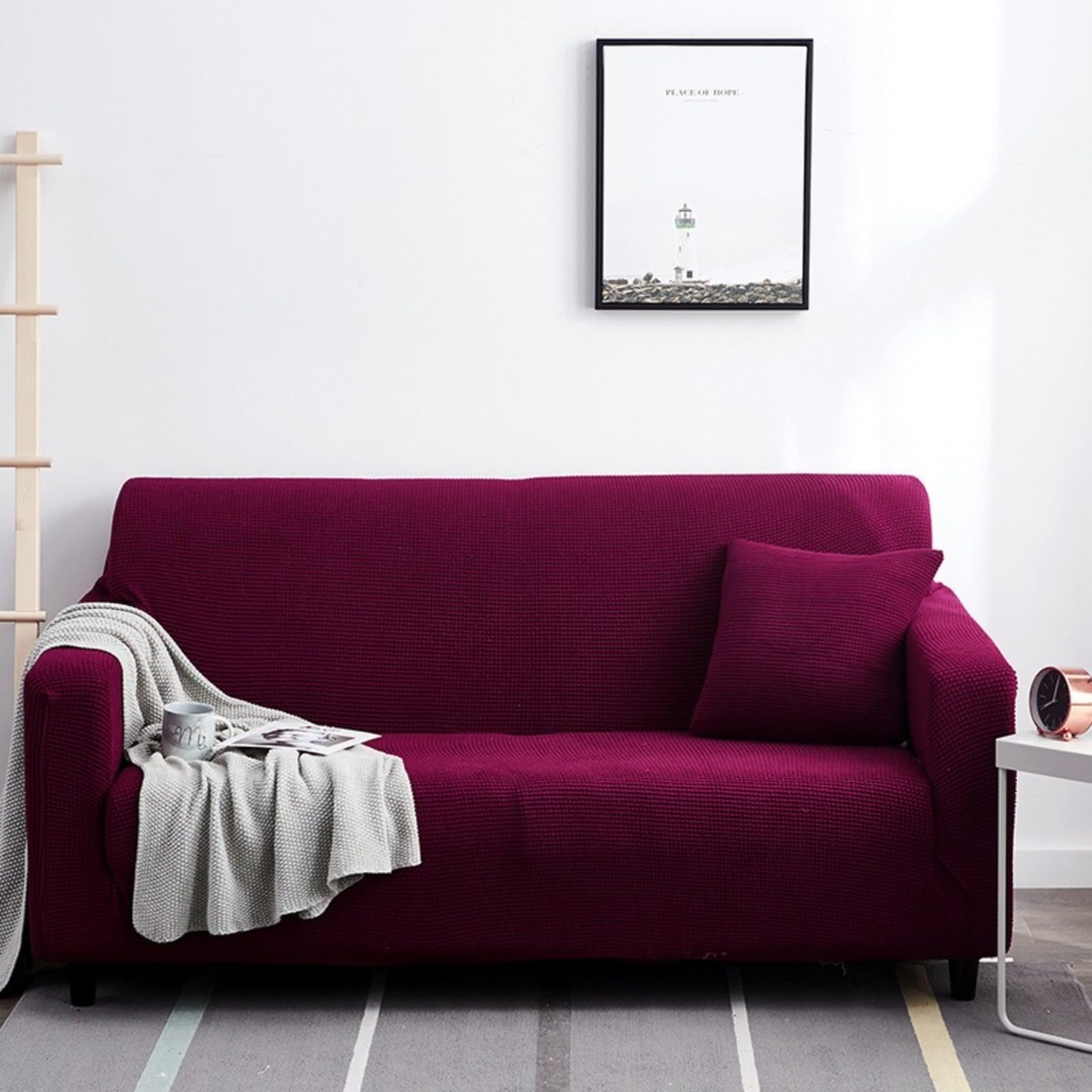 L A Forma Divano Copertura Divano Slipcover con Cinghie Elastiche Impermeabile Antiscivolo Trapuntato Mobilia Protettore per Bambini Animali Domestici 1 2 3 4 Sedili