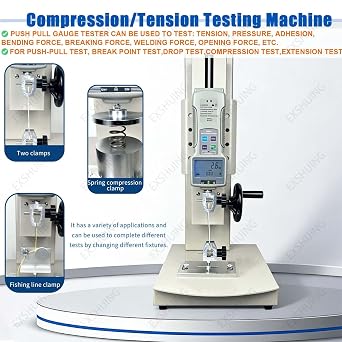 Manual Horizontal Digital Push-Pull Meter Tensile Pull Force Tester,Wheel-Driven Manual Push-Pull Test Stand,Test Bench and Digital Force Gauge, 10-2000n, for Push-Pull Test(No Ruler,50N)