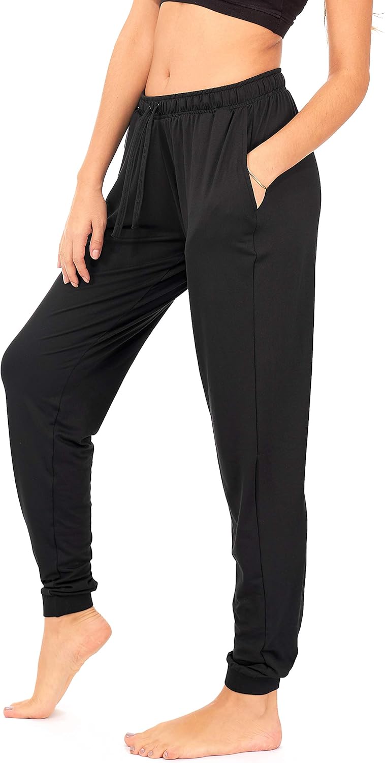 DEAR SPARKLE Jogger with Pockets for Women Drawstring Lightweight Sweats Yoga Lounge Pants + Plus Size (P7)