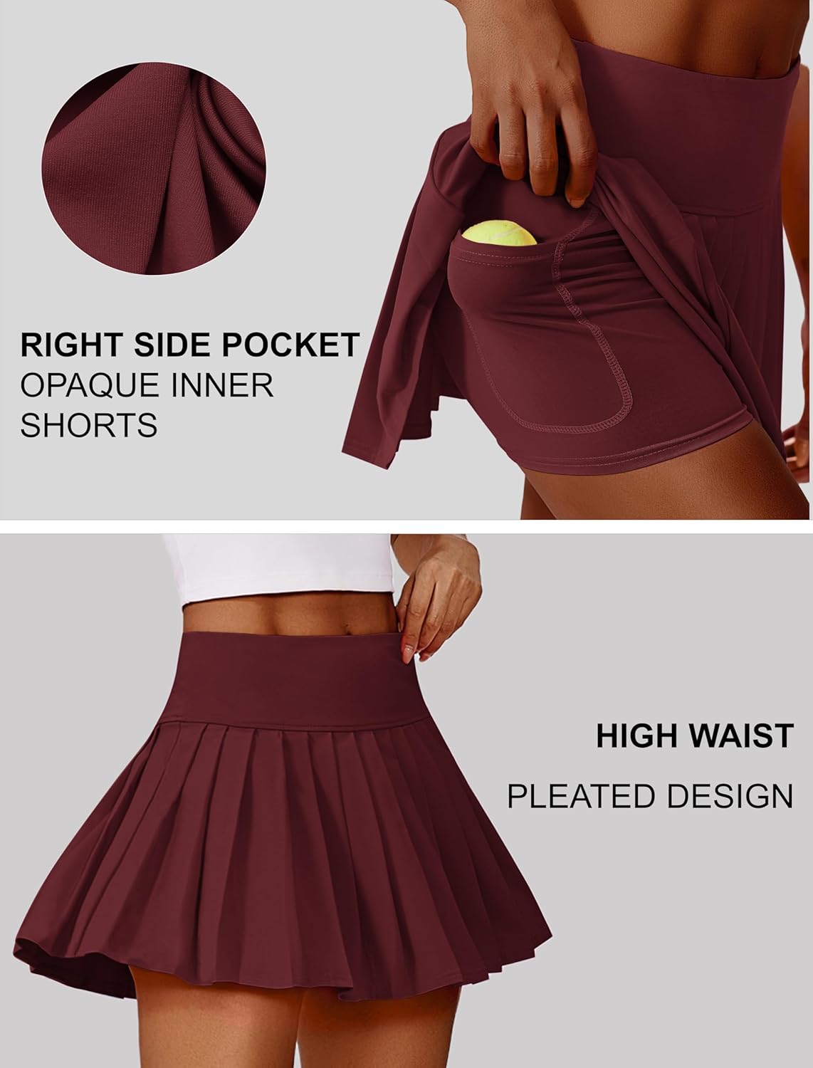 PINSPARK Pleated Tennis Skirts for Women High Waist Golf Skirt Lightweight Mini Athletic Skorts for Pickleball Workout - Image 4