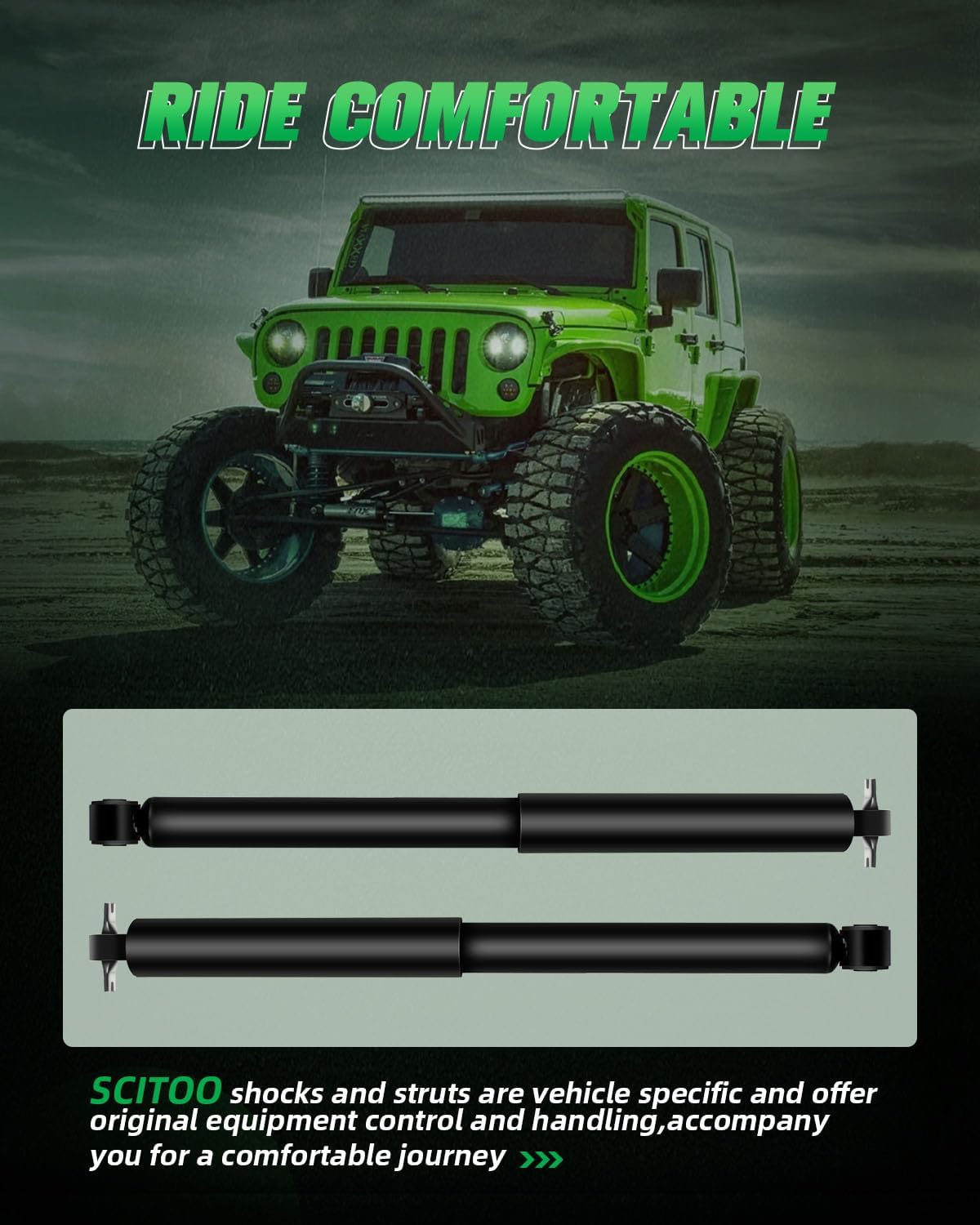 Shocks,SCITOO Rear Gas Struts Shock Absorbers Fit for 1989-2000 for Chevy/for GMC K2500,1989-1999 for Chevy K1500,1989-1998 for GMC K1500,1999 for GMC C1500 344263 37044 Set of 2