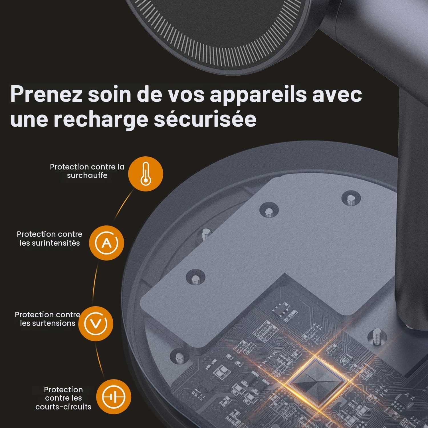 iVANKY Chargeur Induction 4 en 1 avec Lampe de Nuit (Qi2, avec Adaptateur d'alimentation 33W)