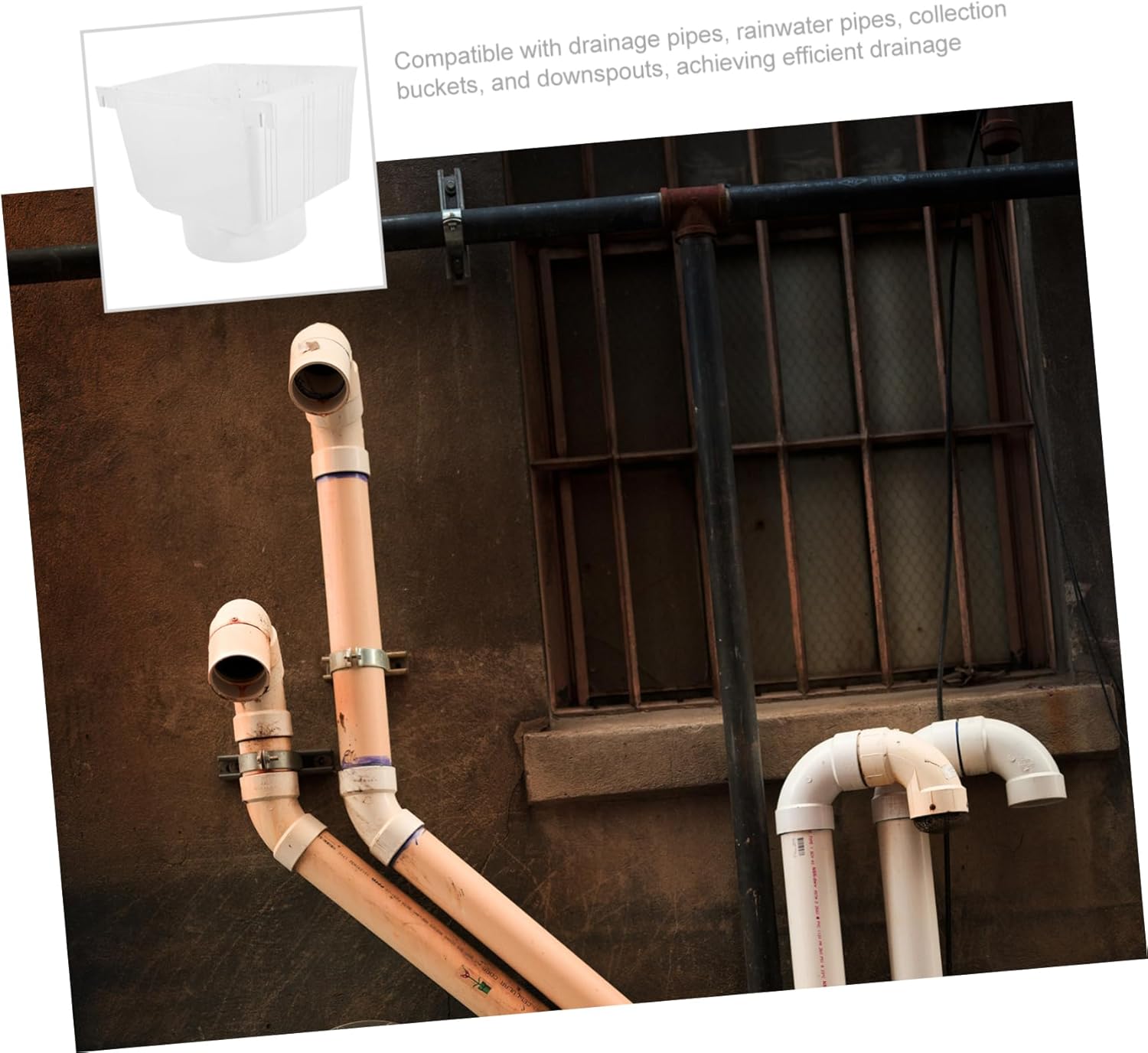 Rainwater Collection Barrel Gutter Rain Diverter PVC Water Pipe Bucket Downspout Adapter Outdoor Drainage System Easy Install