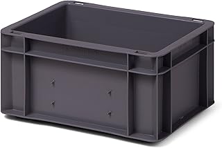 1a-TopStore Eurobehälter | Stapelkiste | Lagerbehälter | Kunststoff- und Transportbox | über 23 Größen | viele Farben | lebensmittelecht & aus robustem PP (Grau, 30x20x14,5 cm)