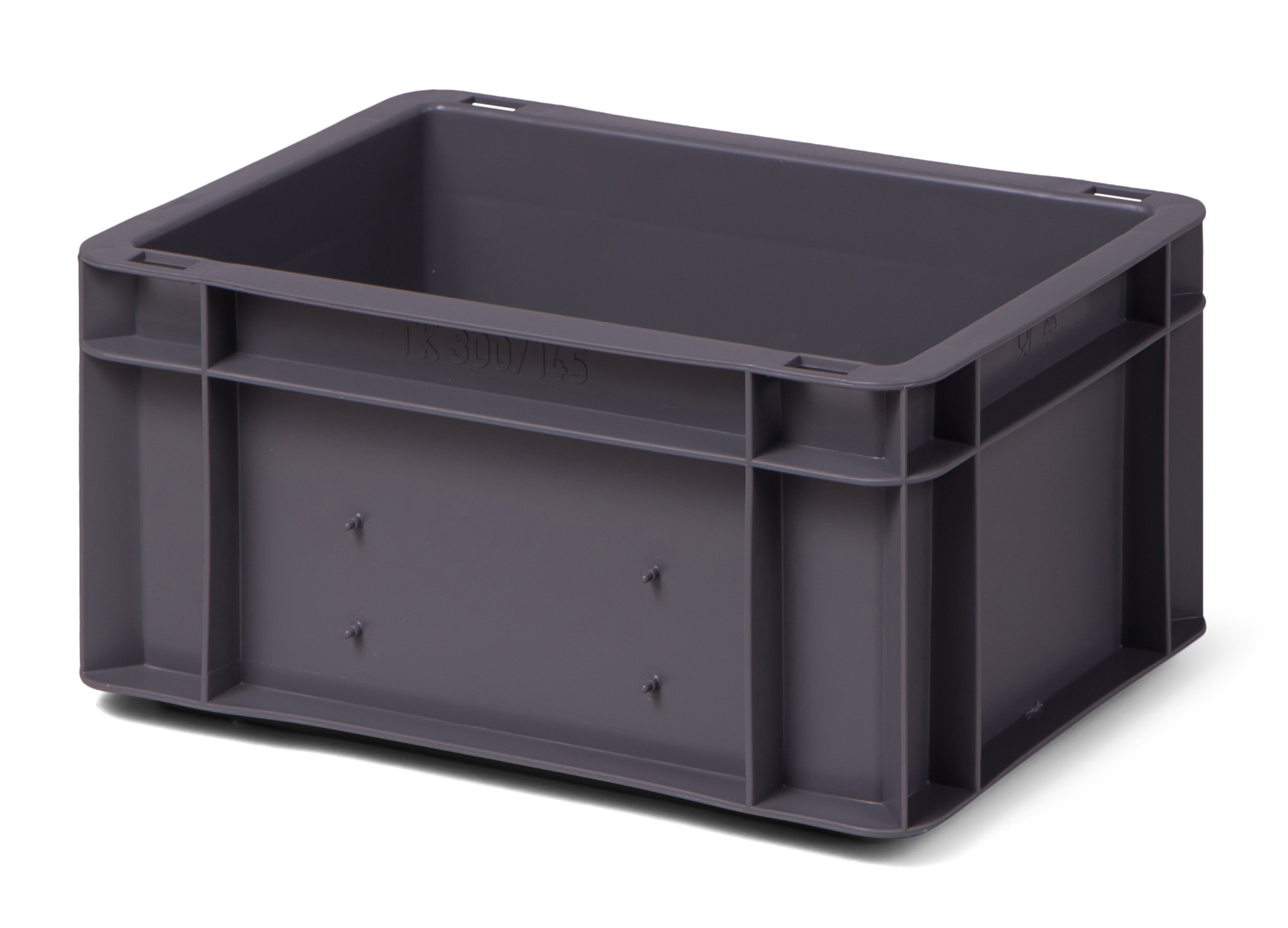 1a-TopStore 8 Stk. Transport-Stapelkasten TK314-0, grau, 300x200x145 mm (LxBxH), aus PP, Volumen: 5.5 Liter, Traglast: 25 kg, lebensmittelecht, made in Germany, Industriequalität