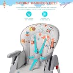LIVINGbasics 3-in-1 High Chair for Baby | Foldable Baby Feeding Chair with Wheels, 6-Position Adjustable Seat Height, 3-Position Adjustable Food Tray, 33 lbs Cap