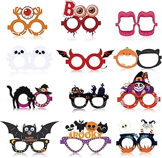 Womens Halloween Costumes 2025-12 PCS Paper Eyeglasses | Halloween Party Favors Shirts Pajamas Sweatshirts for Women - Trick or Treat Decorations Accessories Gifts Dress Makeup for Adults Girls