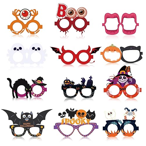 Halloween Party Favors - 12 PCS Paper Eyeglasses | Womens