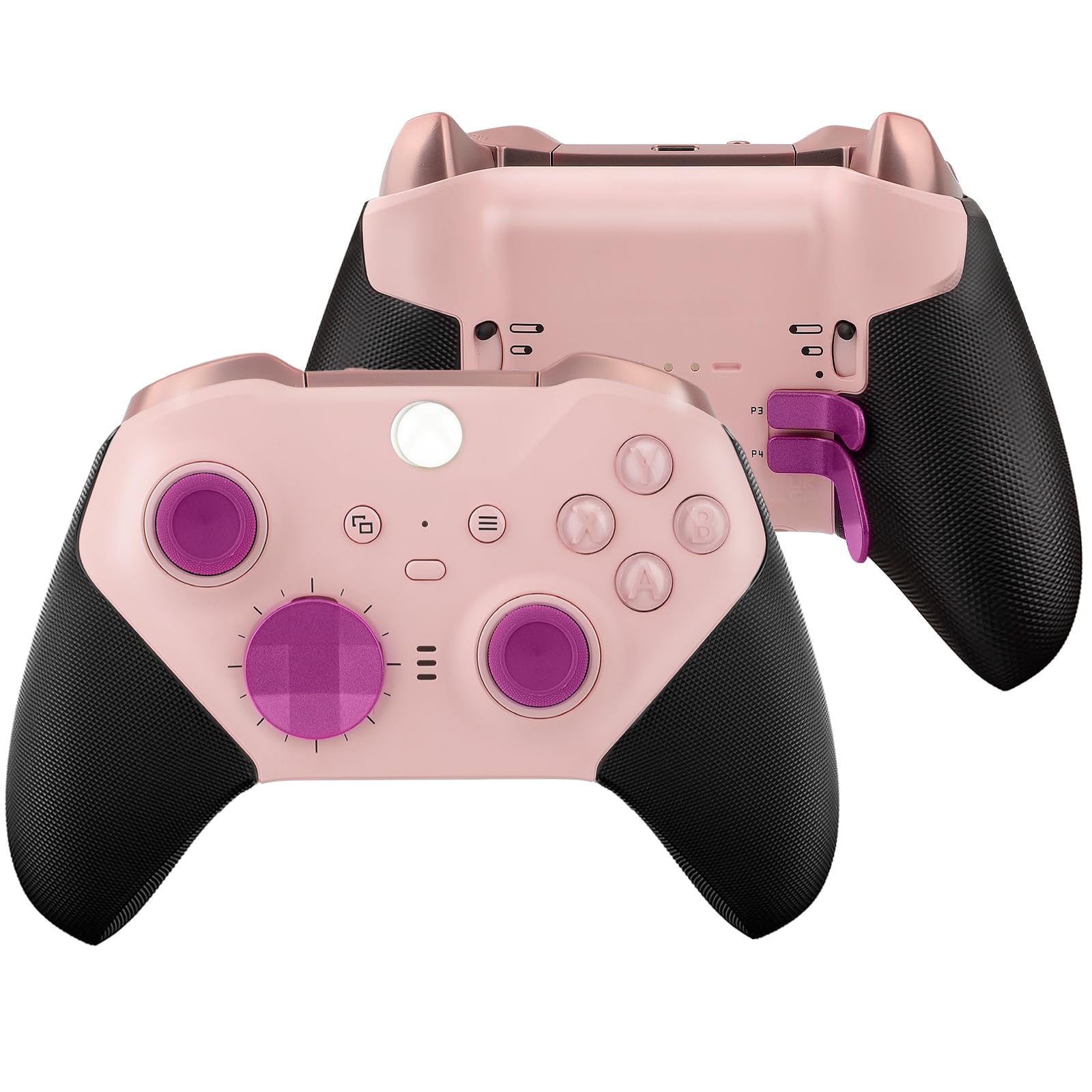 Gopiiphon Jeu de Boutons Métalliques pour Manette Xbox Elite Series 2 Contient 6 Joysticks à Revêtement Métallique, 4 Palettes, 2 D-Pads, 1 Outil de Réglage pour Xbox Elite Serie (Rose Pourpre)