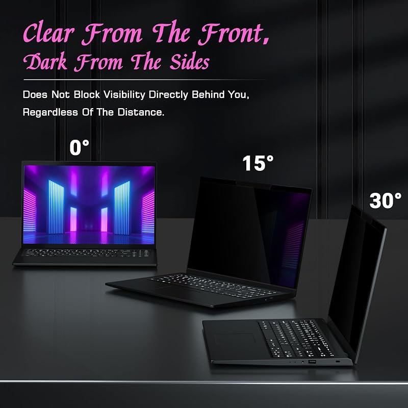 Filtru de confidențialitate magnetic PYS pentru laptop, 15,6 inchi, 16:9, anti-lumină albastră și antireflex, detașabil, compatibil cu Lenovo