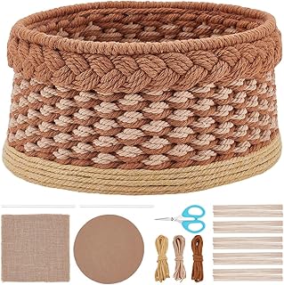 ACRNIGHEET Macrame Basket Weaving kit Weaving Kit for Adults Beginners with Step-by-Step Tutorials Storage Basket Making Kits Craft Gift Ideas