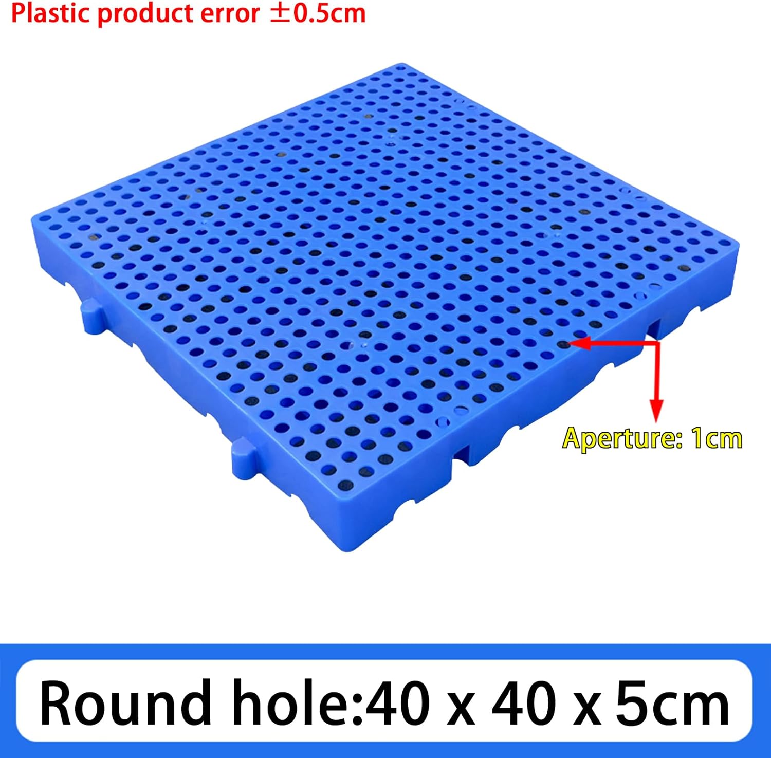 Durable Breathable Plastic Pallet, 4 Pcs Nestable Storage Grid Pad, Moisture Lightweight Floor Pallets, Mesh Hollow Mat for Supermarket Garage Basement,15.7x15.7x1.97in